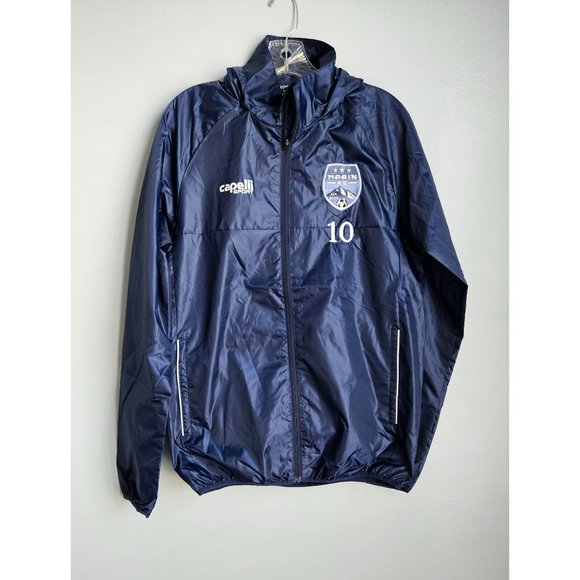 Capelli Sports Basics All Weather Jacket Small Navy Marin FC Embroidered NWT - Picture 1 of 7